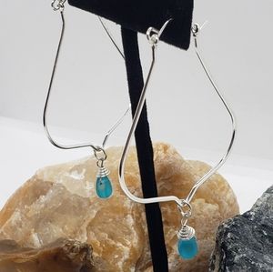 Sea Glass Fashion Earrings ~ Blue